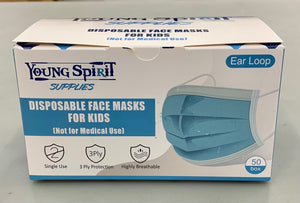 Kids, Blue Non-medical Face Masks 50/box