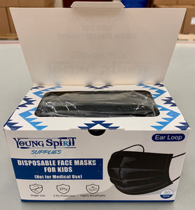 Kids, Black Non-medical Face Masks 50/box
